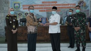 Bupati OKU Menghadiri Acara Rencana Kerja Kegiatan PTSL Kantor Pertanahan Kabupaten OKU Tahun Anggaran 2021