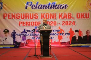 Bupati OKU Drs. H. Kuryana Azis Hadiri Acara Pelantikan Pengurus KONI Kabupaten OKU