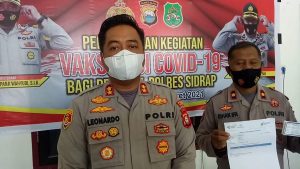 Jajaran Polres Sidrap Divaksinasi, AKBP Leonardo Panji Wahyudi Ucapkan Terimakasih ke Pemkab