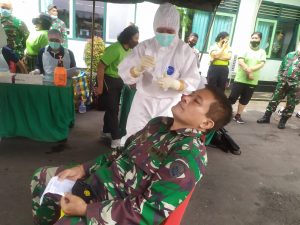 Sebanyak 60 Orang Personel Kodim Tabanan Jalani Rapid Test Antigen