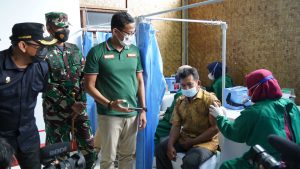 Menparekraf tinjau serbuan vaksinasi gelaran Korem 061/SK bekerja sama dengan PT. Eigerindo
