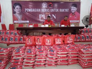 Ribuan bantuan beras dari Ketua DPR RI dan harapan ketua DPC PDI Perjuangan Banyuwangi