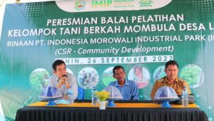 Pengembangan Pertanian Berkelanjutan, PT. IMIP Resmikan Balai Latihan Pertanian