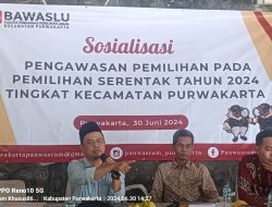 Sosialisasi Pengawasan Pemilihan pada Pemilihan Serentak Tahun 2024, bersama PPL Se-kecamatan Purwakarta