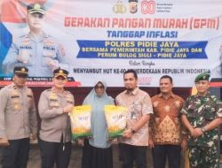 4 Ton Beras untuk Rakyat:   Polres Pidie Jaya Gelar GPM Sambut HUT ke-80 RI di Jangka Buya