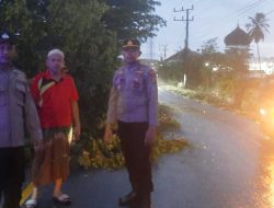 Polisi Sigap Evakuasi Pohon Tumbang di Jalan Nasional Pidie Jaya
