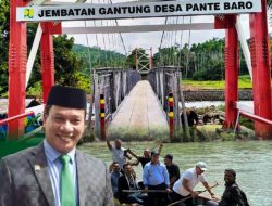 Aspirasi H Ruslan Daud : Jembatan Gantung Desa Pante Baroe Juli Bireuen Selesai Dikerjakan