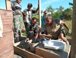 Semangat Gotong Royong, Satgas TMMD Ke-126 Kodim 1013/Mtw Bangun Fasilitas MCK Untuk Warga