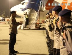 Ratusan personel Brimob dari 5 Polda tiba di Kualanamu, perkuat penanggulangan bencana di Sumut dan Aceh